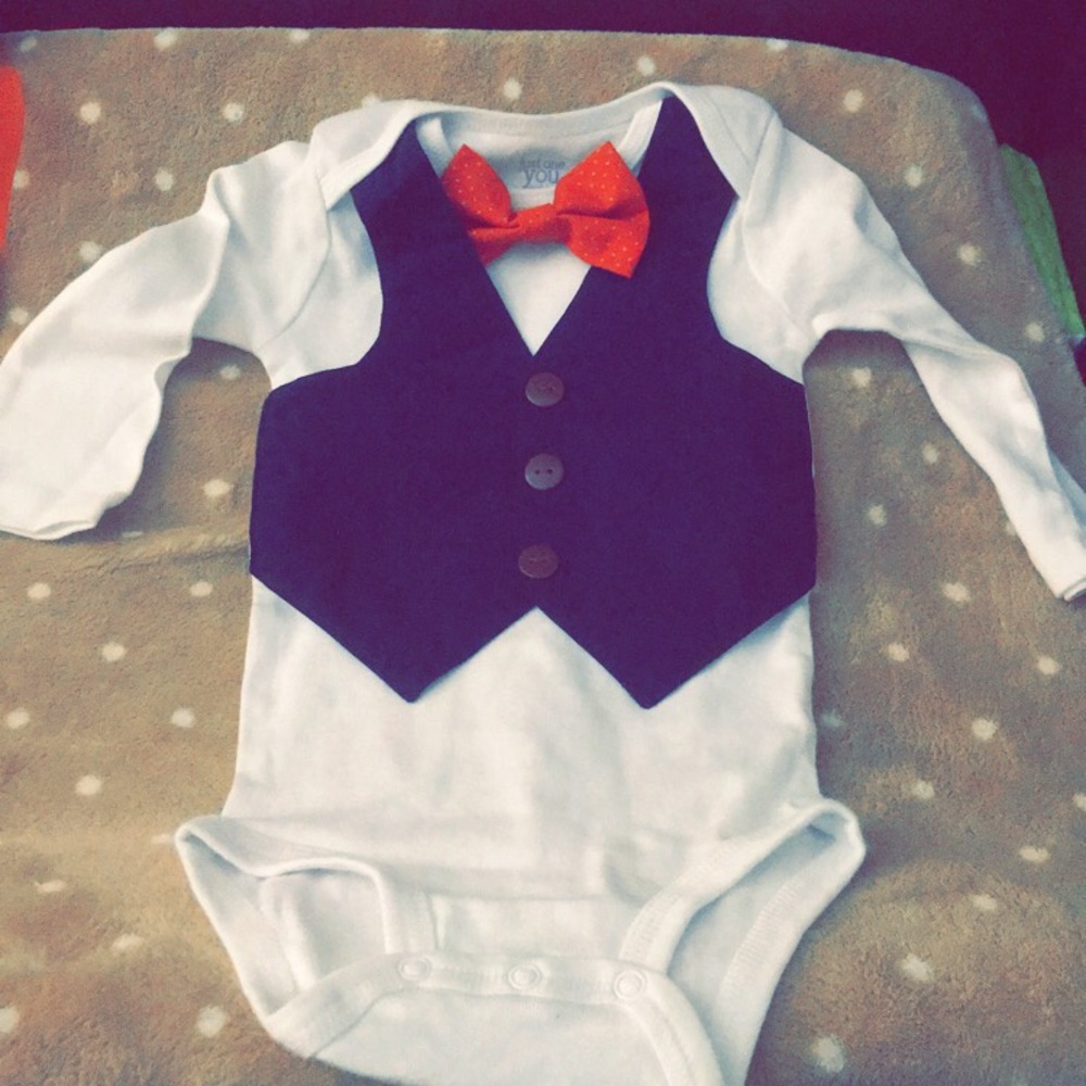24 month boys dress vest onesie
